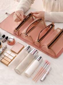 女士旅行化妝包女用網狀化妝盒包美容師盥洗用品化妝口紅包化妝包化妝收納袋化妝收納盥洗包化妝刷收納