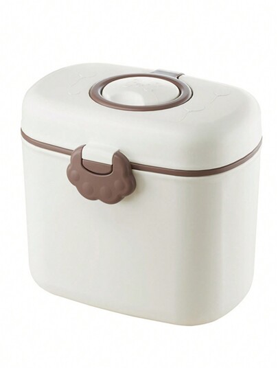 1pc 550ml Portable Baby Milk Powder Box With Spoon & Fork, Sealed Storage Container