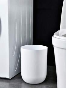 1個簡約大直徑白色pp材質垃圾桶,歐美風格美麗,適用於辦公室、浴室、臥室和室內裝飾 - 白色 - 查看 9