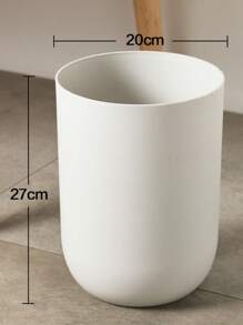 1個簡約大直徑白色pp材質垃圾桶,歐美風格美麗,適用於辦公室、浴室、臥室和室內裝飾 - 白色 - 查看 11