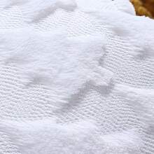 1 件套柔軟毛絨聖誕樹、雪花和馴鹿刺繡抱枕套,新年裝飾墊套,白色 - 白色 - 查看 4
