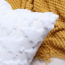 1 件套柔軟毛絨聖誕樹、雪花和馴鹿刺繡抱枕套,新年裝飾墊套,白色 - 白色 - 查看 3