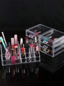 Cosmetiquera Organizadora De Maquillaje, Acrílico, Multiusos. - transparente - Ver 3
