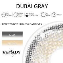 FRESH LADY Freshlady 学生时尚隐形眼镜 Pupilentes Away 迪拜灰色隐形眼镜 1 年抛 - 灰色 - 查看 4