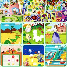 20 本/套兒童卡通貼紙書、男孩和女孩的故事貼紙、早期教育活動書、大腦訓練學習玩具、生日禮物、兒童貼紙書 - 彩色 - 查看 4