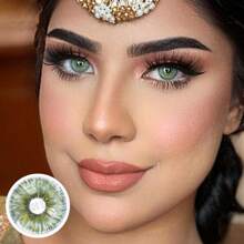 FRESH LADY Freshlady 淡彩隐形眼镜，适合在校学生，稀有虹膜绿色隐形眼镜，1年一次性，万圣节服装角色扮演