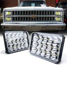 Faros LED luces delanteras rectangular HI/LO 15x3w 4x6 pulgadas Par - Blanco - Ver 4