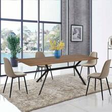 DC DICLASSE 71"x35.5" Dining Table for 6-8 Mid-Century Modern Rectangle Wood Kitchen Table Farmhouse Dining Table Balcony Cafe Bar Conference - màu óc chó - Xem 4