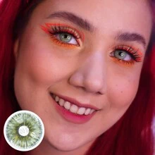 FRESH LADY Freshlady 淡彩隐形眼镜，适合在校学生，稀有虹膜绿色隐形眼镜，1年一次性，万圣节服装角色扮演