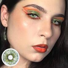 FRESH LADY Freshlady 淡彩隐形眼镜，适合在校学生，稀有虹膜绿色隐形眼镜，1年一次性，万圣节服装角色扮演