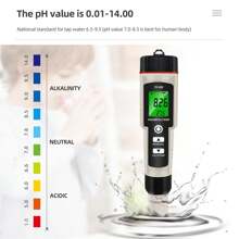 Areyourshop Portable 4-In-1 Hydrogen-Rich Water Quality Tester – PH, ORP, Temperature, And H2 Enrichment Analysis