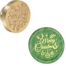 CYFUN DESIGN 1pc聖誕老人閃亮蠟印章頭無木柄,復古經典印章,適用於邀請卡、信函、信封、酒包裝等 - 金色 - 查看 4