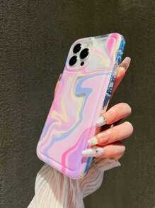 1 Ốp lưng điện thoại chống sốc đệm khí nhuộm màu nghệ thuật màu hồng, tương thích với iPhone, dành cho cả nam và nữ - Hồng - Xem 3