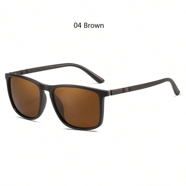 1 par de gafas de moda retro cuadradas polarizadas, adecuadas para hombres y mujeres, material de montura ultra ligero de alta calidad de TR90, excelente para conducir, pescar, comprar, viajar, con protección anti-reflejo y UV, gafas de diseñador de lujo con elegantes rayas de colores clásicos