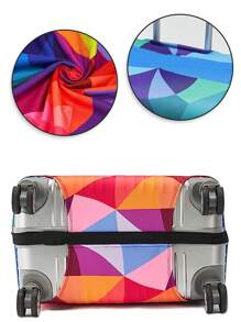 18-32英寸行李箱套彈性手提箱套,18至30英寸行李箱套,耀眼的幾何圖案名字首字母s字母圖案防刮保護器套,行李箱套,保護套,防塵套,手推車箱行李防塵套旅行配件 - 彩色 - 查看 3