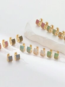 Light Blue Hoop Earrings Suitable For Daily Wear - Baby Blue - View 1