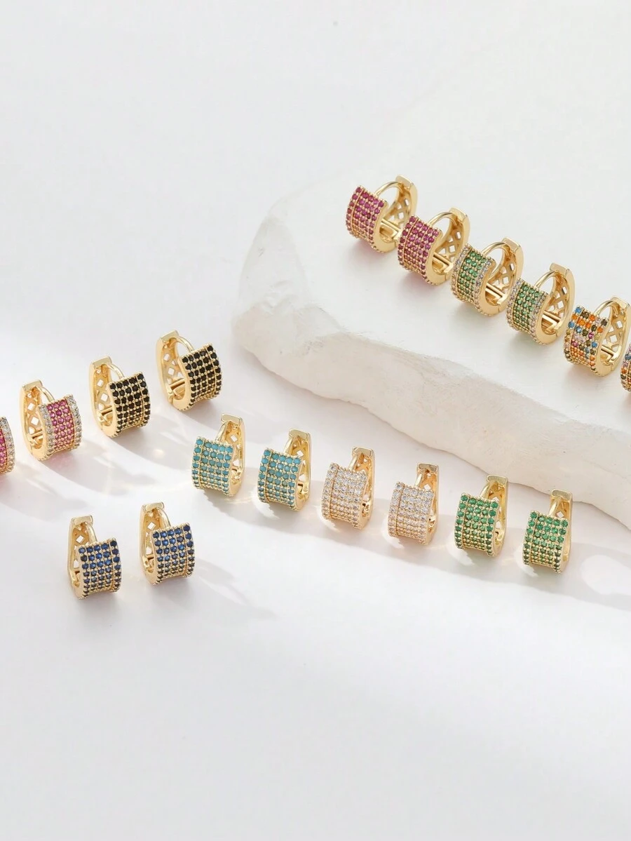 Light Blue Hoop Earrings Suitable For Daily Wear - Baby Blue - View 1