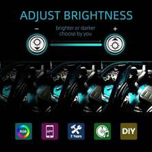 1套1到4輛汽車led氛圍燈,上網控制帶有音樂節奏,車內地腳燈氛圍燈裝飾 - 彩色 - 查看 3