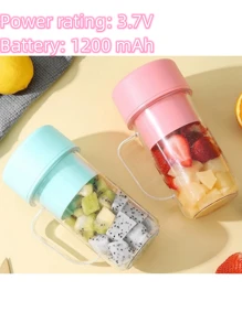 1入便攜式榨汁機,usb充電攪拌杯,家用水果榨汁機,戶外旅行隨行杯,可榨取各種水果和蔬菜汁,有粉色和綠色可選 - 粉色 - 查看 4