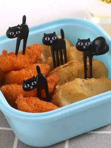 6 Stück Cartoon Tier Katze geformte Obstgabel, Mini Dessert- und Salatgabel, Geburtstagsdekoration für Kinder und Erwachsene, Küche, Weihnachtsgeschenk