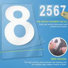 Reflective Number Stickers For Mailbox/Doorplate, 3 Inch/4 Inch, Printed Sticker Labels - White - View 5