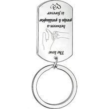 1 件装爷爷给孙女不锈钢钥匙扣爷爷和孙女爱情礼物配饰情人节 - 銀色 - 查看 4