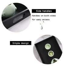 1pc Rectangular Wooden Serving Tray, Simple Style, For Hotel, Living Room, Dining Room, Black,Kitchen,Christmas Gift - Black - View 2