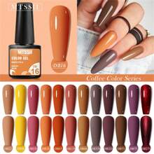 6PCS Gel Nail Polish Set Chocolate Brown Gel Varnishes Kit Glitter Soak Off Uv Led Gel Semi Permanent Nail Art Gel Lacquer Nails - Coffee - View 3