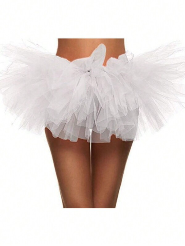 1pc Adult 5-layer Tutu Mesh Skirt For Performance, Fancy Dress, Cosplay, Cute Puffy Tutu Skirt For Party