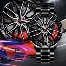 Reloj Original Moda Disco Llanta Rin Calipers Metal - Rojo - Ver 3