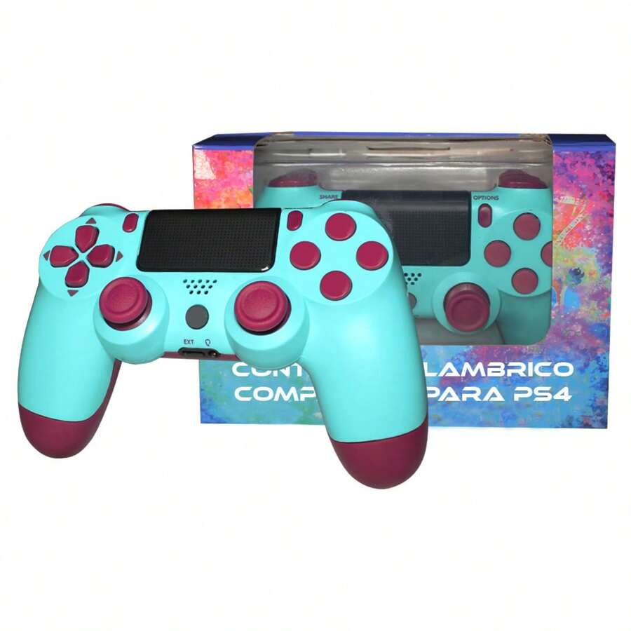 Control inalámbrico recargable compatible con Ps4 más cable de carga  VERDE  MENTA - verde menta - Ver 1