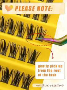 160pcs 11-13mm Mixed Length Single Cluster False Eyelashes, Segmented Pointed Tips, Individual Lashes, Individual Lash Extensions - Black - View 5