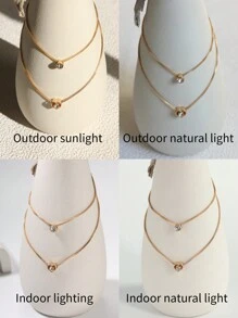 心形吊坠多层项链 情人节、妈妈、母亲、母亲节、礼物