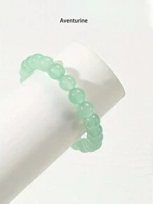 1 Pezzo / 20 Colori / Pietra Preziosa Naturale Rara Di Cristallo, Braccialetto Elastico In Corda Elastica Con Perle Rotonde, Regalo Di Compleanno Per Uomo E Donna Dello Stesso Stile - Multicolore - Visualizzare 4