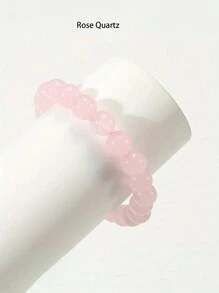 1 Pezzo / 20 Colori / Pietra Preziosa Naturale Rara Di Cristallo, Braccialetto Elastico In Corda Elastica Con Perle Rotonde, Regalo Di Compleanno Per Uomo E Donna Dello Stesso Stile - Multicolore - Visualizzare 8