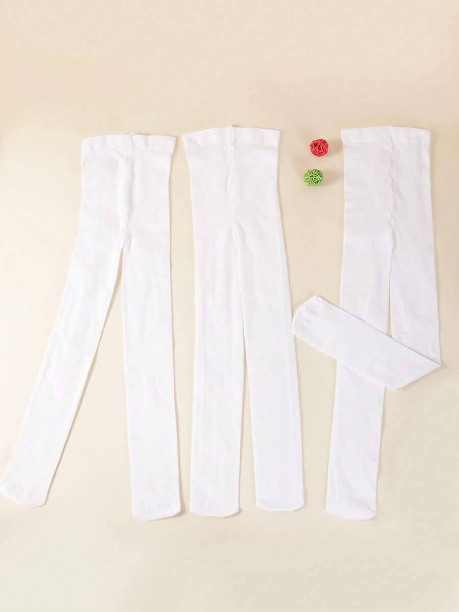 3對兒童透氣超薄舞蹈褲襪,防毛球和防勾絲,春秋季節適用 - 彩色 - 查看 1