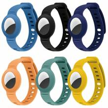 2pcs Silicon Anti-lost Tracker Wristband Protective Case Compatible With Apple Airtag - Multicolor - View 2