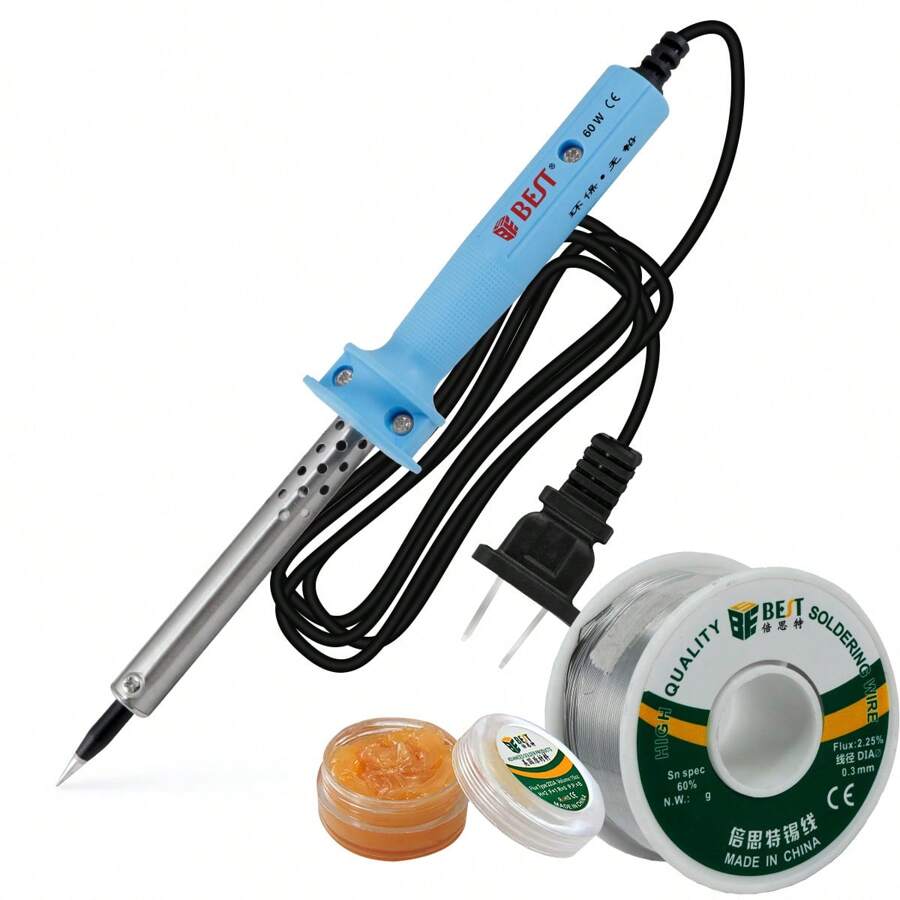 Soldering Kit Pencil Soldering Iron Roll And Flux Paste Tools For Soldering Iron - 藍色 - 查看 1