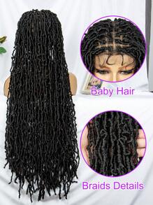 36inch Full Lace Synthetic Fiber Braid Head-cover Wig - Black - View 3