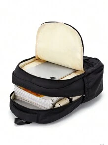 Floless 可爱美观的学校背包，休闲背包，卡哇伊大学初中高中背包，女孩学生书包，防水大容量和多个口袋工作笔记本电脑背包适合 15.6 英寸电脑，经典书包女士旅行背包男士学校背包，书包，学校书包，大背包，大容量，便携，笔记本电脑隔层，适合青少年女孩女士大学生、男孩和男人，非常适合返校、开学第一天、大学、中学、高中、办公室 - 黑色 - 查看 4