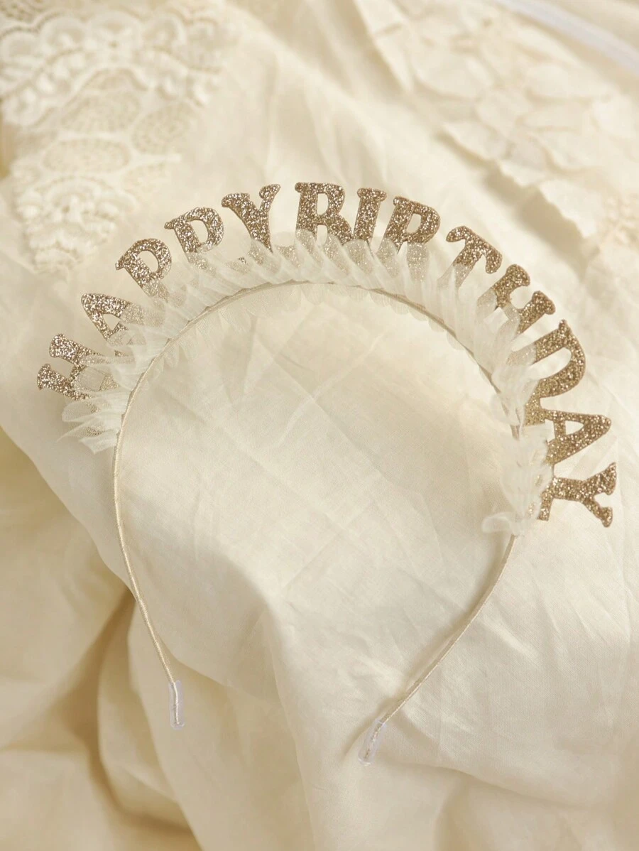 Angel Neitiri 1pc Birthday Party Photo Prop Headband, Cute Hair Accessory For Birthday Party - White - View 1