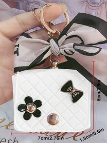 1個時尚菱形迷你手袋吊飾、鑰匙鎖掛件、包、耳機盒、掛飾包飾禮物,適用於青少年女孩、大學生、新手和白領工作者的飾品、禮品和裝飾品鑰匙鎖吊飾