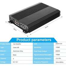 Car Audio Amplifier With 4 Channels 6800w - 黑色 - 查看 2