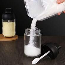 1個家庭廚房一體式調味瓶,防漏防潮集裝箱,適用於蜂蜜、草藥和香料,玻璃密封油存儲容器套裝,帶有小透明瓶的油罐 - 調味瓶 - 查看 5