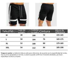 Short De Transpirable Gym Shorts Hombre De Secado Rápido - Negro - Ver 2