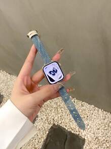 1条表带，灰棕色皮革表带，女士款，柔软舒适，兼容 9/8/7/6/5/4/3/2/1系列，尺寸38mm/40mm/41mm/42mm/44mm，纤薄表带，时尚个性化，可作为礼物赠送。 - 淺藍色 - 查看 8