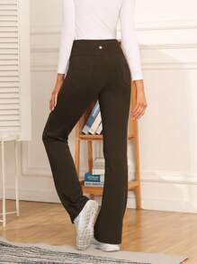 Desol Ladies' Thermal Lined Outdoor Sports Pants - Coffee Brown - View 2