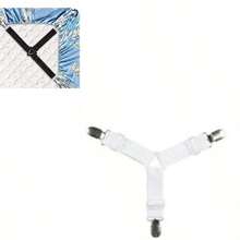 White Sheet Fastener With 3 Clips For Fixing Sheets And Preventing Slipping