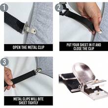 White Sheet Fastener With 3 Clips For Fixing Sheets And Preventing Slipping