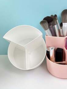 1pc 360-degree Rotating Storage Rack For Stationery, Cosmetics And Daily Essentials - White - View 5